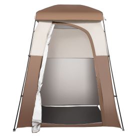 Camping Shower Tent, 66" x 66" x 87" 1 Room Oversize Outdoor Portable Shelter, Privacy Tent with Detachable Top, Pockets, Hanging Rope and Clothe