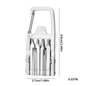 13 In 1 Multi-function Gadgets Stainless Steel Combination Tools, Mobile Phone Holder, Folding Outdoor, Bottle Opener, Screwdriver, Hiking Buckle (Option: 13in1MultiTool)